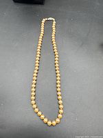 Entire necklace laid flat showing full strand