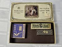 Open Yardley box with three smaller boxes inside