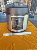 Front view of Crock-Pot pressure cooker showing control panel and exterior