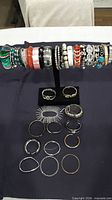 Full view of all bracelets on display stand and additional bangles below