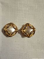 front view of both earrings showing design and finish