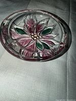 Top view showing full raised poinsettia design and color accents