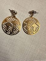 Front view of both earrings laying flat