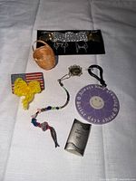 all items grouped on white cloth