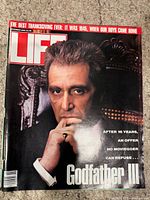 Front cover showing Life logo, Al Pacino portrait, Godfather III headline