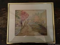 Full view of framed watercolour