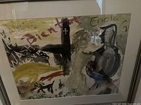 Front view of framed outsider art painting