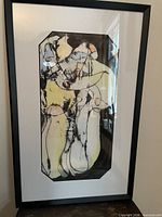 Framed abstract mixed-media artwork full view