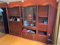 frontal view of entire three-piece wall unit