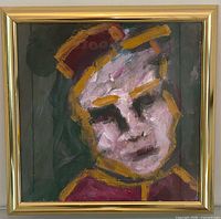 Full view of framed Pirushko acrylic portrait