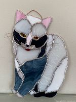 Full view of stained glass cat panel