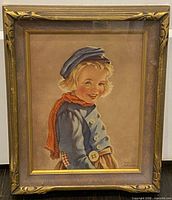 Front view of framed print showing artwork and frame details