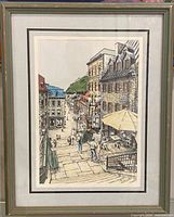 Front view of framed painting showing entire composition and frame