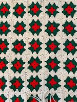 Overall view of afghan showing repeated granny square pattern