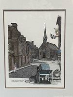 Close view of the lithograph showing artwork details and signature