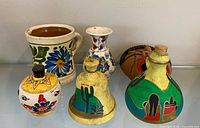 Front view showing all six ceramic pieces