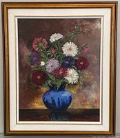 Full view of framed oil painting