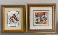 Both framed Tom Cross fairy prints side by side