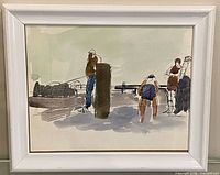 Full view of framed watercolour painting