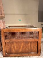 Side view showing cane panel and overall cube shape