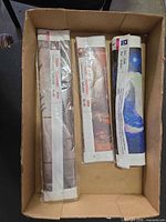 Three rolled diamond painting canvases in box