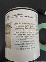 Front label showing Texturline decorative products information