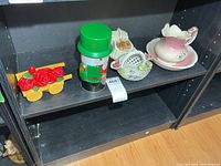 Group view of all six items on shelf