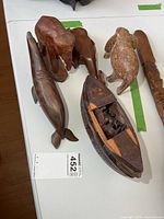 Group view of all animal figures and Ark boat