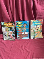 Front covers of all three Wonder Woman comic issues