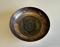 Top view showing entire dish and crest