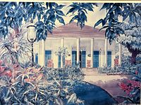 Close view of artwork showing main subject and color tones