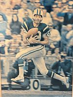 Close-up of Don Maynard catching football on poster