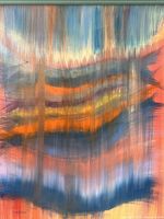 Close view of abstract brushwork and colors