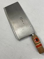 Full view of cleaver showing blade and handle