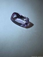 Loose long cushion cut amethyst front view