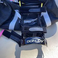 DonJoy knee brace with carry bag, frontal view