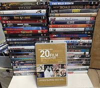 Full view of both DVD stacks with 20-film box set in front