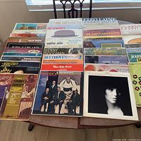 Overview of entire collection spread on table