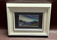 Front view of framed silk painting