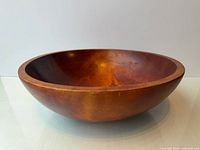 Full view of wooden salad bowl