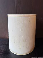 Full view of drum lamp shade showing cylindrical shape and overall condition