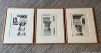 All three framed prints side by side