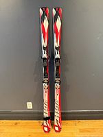 Full view of both skis showing graphics and length