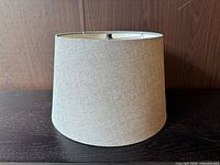 Full view of grey fabric lampshade