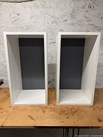 front view of both display cubes side by side