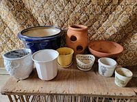 Group shot of all nine planter pots