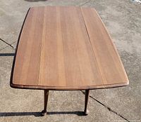 Top view showing full tabletop with leaves extended