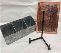 Organizer, tray and stand grouped together