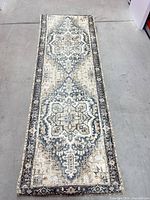 Full view of vinyl runner rug showing entire design