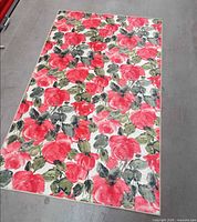 Full view of floral accent rug